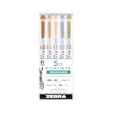 Zebra Pen Mildliner Double Ended Highlighter, Broad and Fine Point Tips, Assorted Neutral Vintage Ink Colors, (78605) - (Case of 6 packs, 30 Count Total)