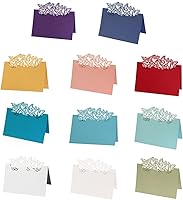Vista 2 de Tarjetas de mesa de papel, tarjetas de lugar, tarjetas con nombre, diseño de mariposa hueca, tarjetas plegadas para celebración de vacaciones