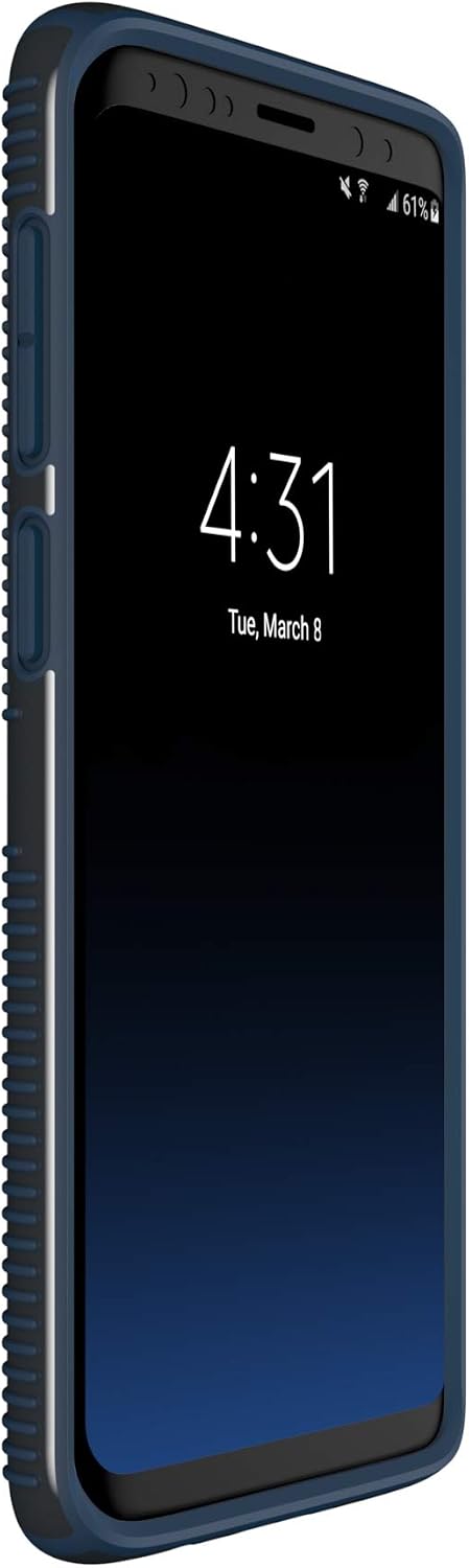 Speck Products Compatible Phone Case for Samsung Galaxy S9, CandyShell Grip Case, Charcoal Grey/Deep Sea Blue