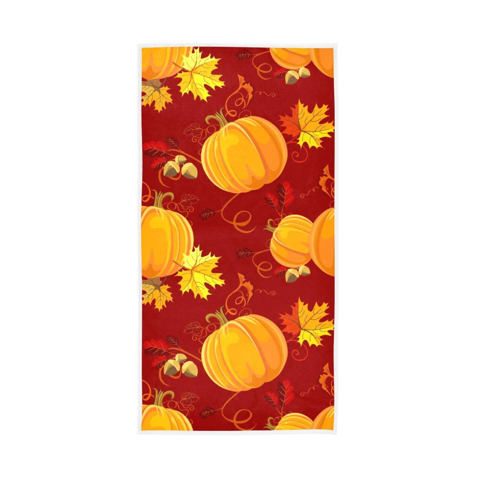 LSRCPD Pumpkin Autumn Floral Hand Towels for Kitchen, 15 x 30 Inches, Spa Facial Towels Travel Hand Towels