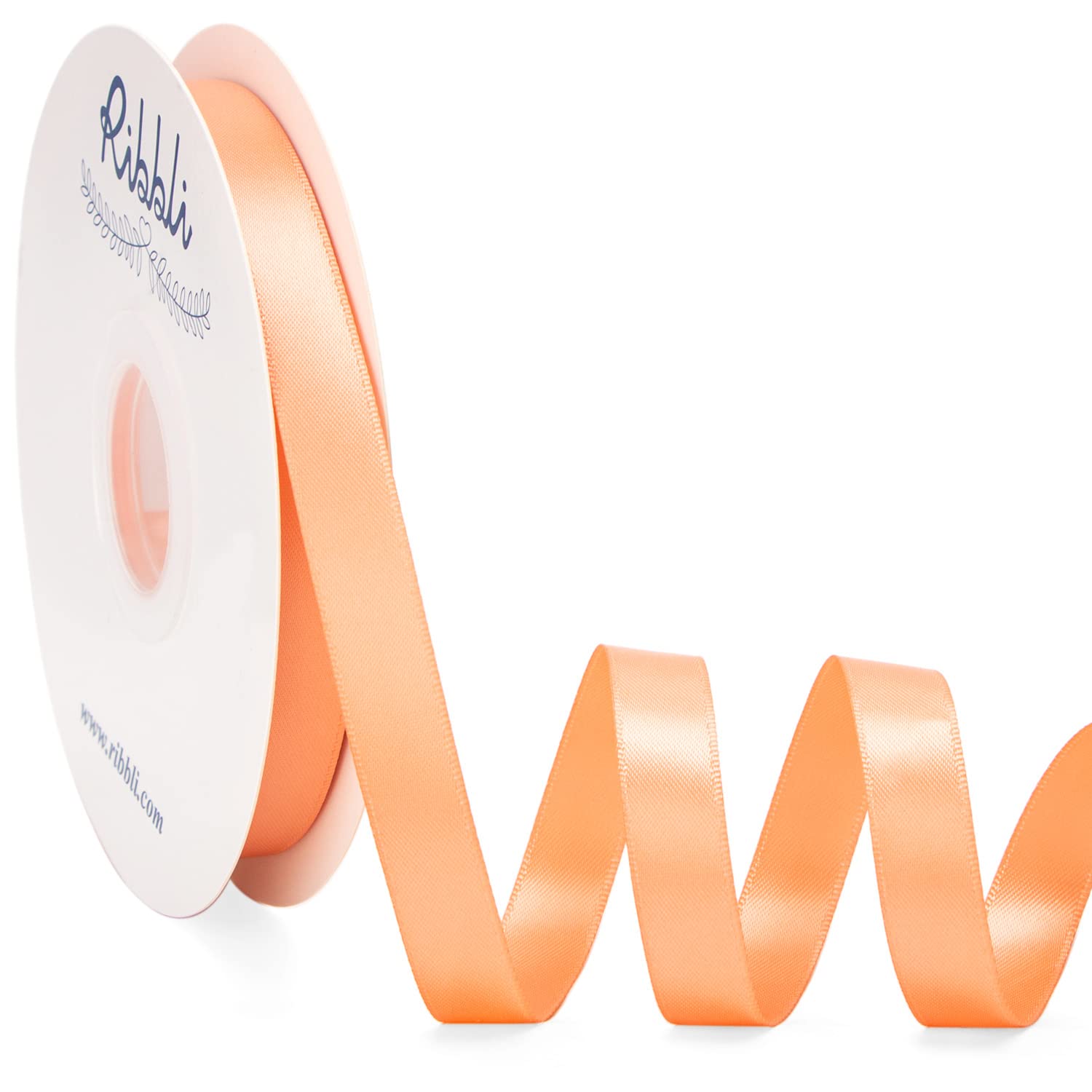 Amazon.co.jp: Ribli ピーチ サテンリボン 両面サテン 1/2インチ
