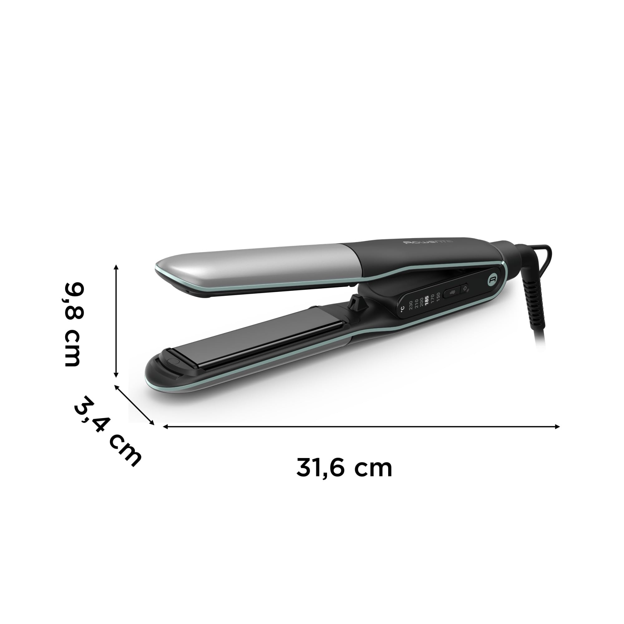 Rowenta Thermostyle 2-in-1, Piastra per Capelli in Titanio con Design Ergonomico Arrotondato, Tecnologia Ionica e Rivestimento in Ceramica per Stryling Lisci, Ricci e Mossi, SF7120