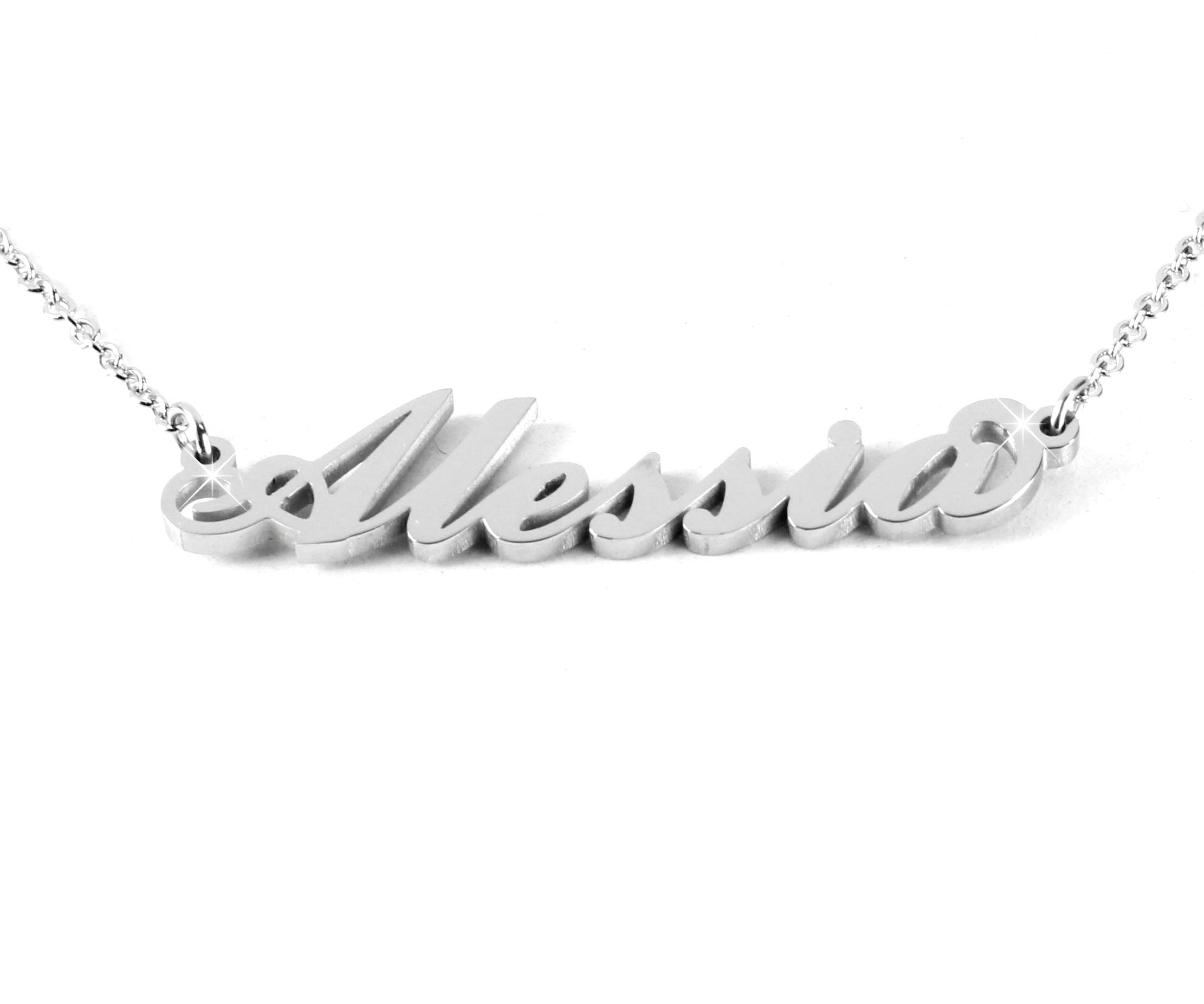 Flowers Collana Vari Nomi in Acciaio lucidissimo. Girocollo Collana con Nome Donna per Essere Sempre al Top. Scegli Il Tuo per Un Ottima Idea Regalo
