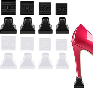 8 Pairs High Heel Protectors, 4 Sizes Heel Covers for High Heel Shoes Non-Slip Heel Protectors for Grass Shoe Heel Repair Replacement Tip Caps for Wedding Grass Gravel Outdoor Events