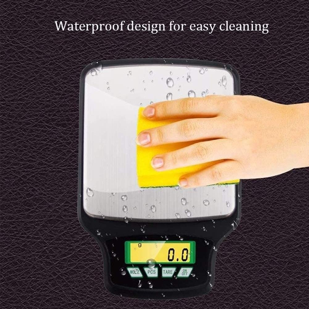 Kitchen Wlectronic Lebensmittelwaage, digitale Küchenwaage, Edelstahl, elektronisches Kochgerät für Zuhause, Wiegen von Lebensmitteln mit genauer Präzision, bis zu 5 kg Waage