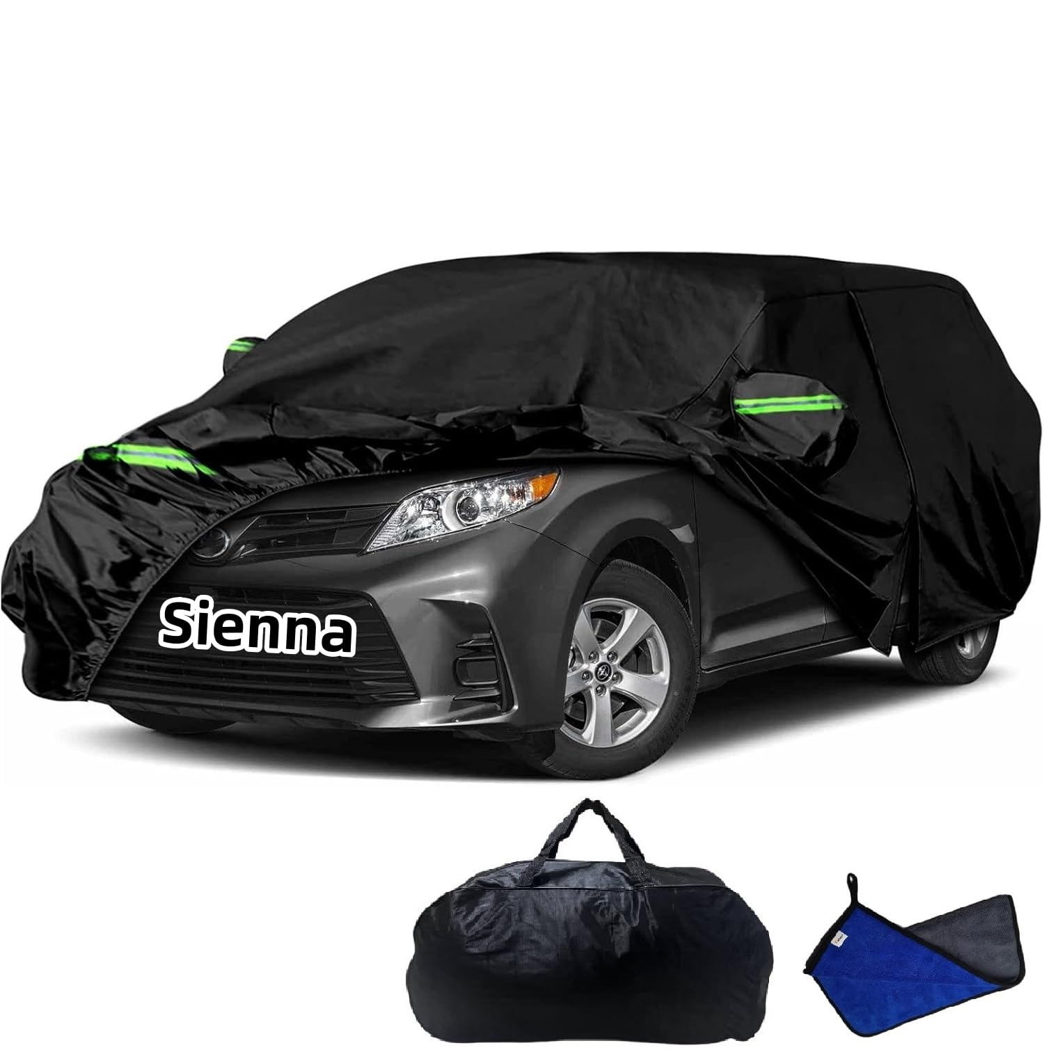 Photo 1 of WAJIJI Car Cover for Toyota Sienna (1997-2026) - Waterproof, Windproof, Black