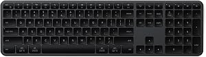 Satechi Slim EX3 Wireless Keyboard, Full-Size Keyboard w/Numpad, Multi-Device Bluetooth, 2.4GHz Connection for macOS, Windows, Android, Instant OS Key Remap,USB-C Rechargeable Battery, Space Black