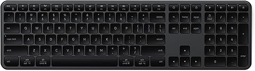 Satechi Teclado inalámbrico Slim EX3, teclado de tamaño completo con teclado numérico, Bluetooth multidispositivo, conexión de 2.4 GHz para macOS,