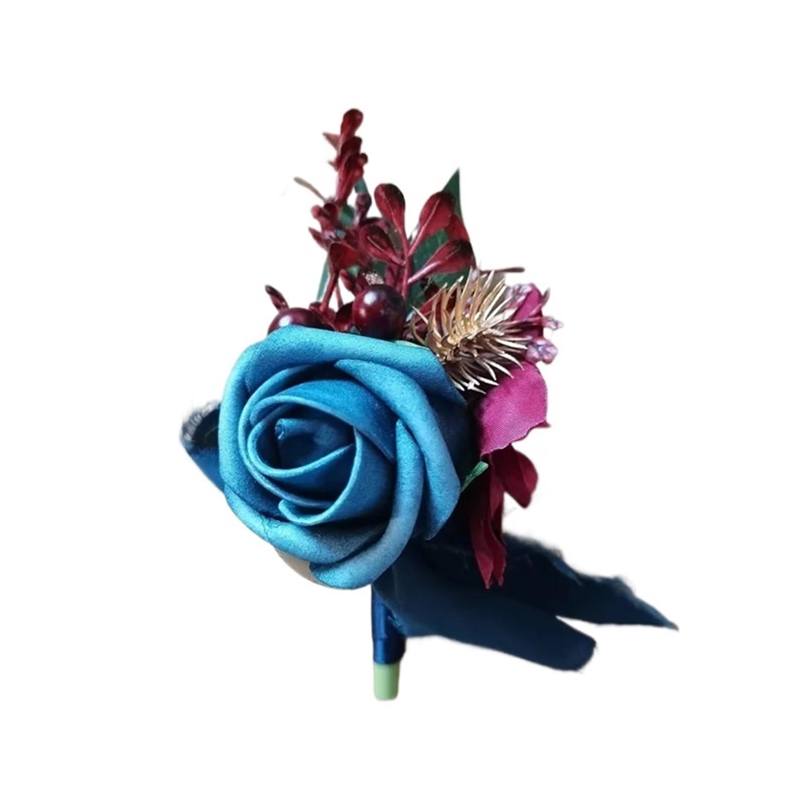 Corsages for Weddings 6 Pcs Dusty Blue Rose Boutonniere for Groomsmen Groom Boutonnieres Wedding Man Corsage Rustic Marriage Flower(Boutonniere-I)