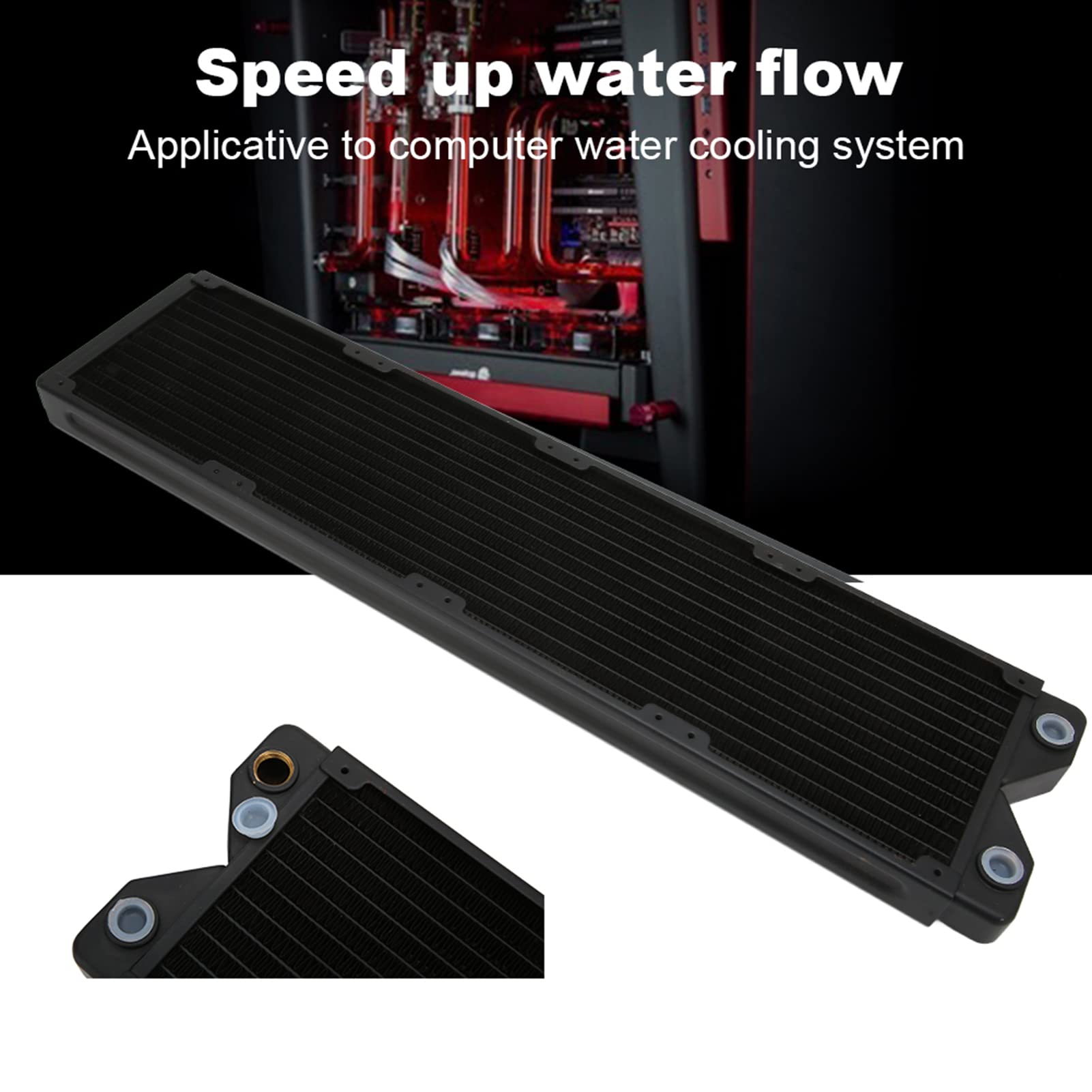 Amazon.co.jp: TSRP - TW - 480mm 銅製ヒートシンク水冷ラジエーター