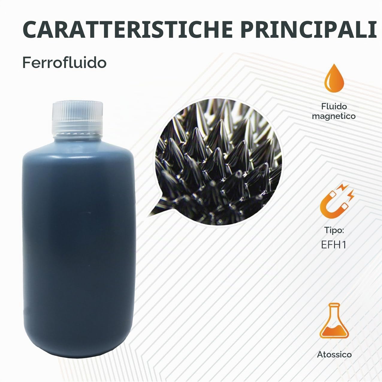 FIRST4MAGNETS Efh1 Ferrofluid 20Ml Per Scienza, Istruzione, Esperimenti, Studenti E Insegnanti - Bottiglia Da 1000ml