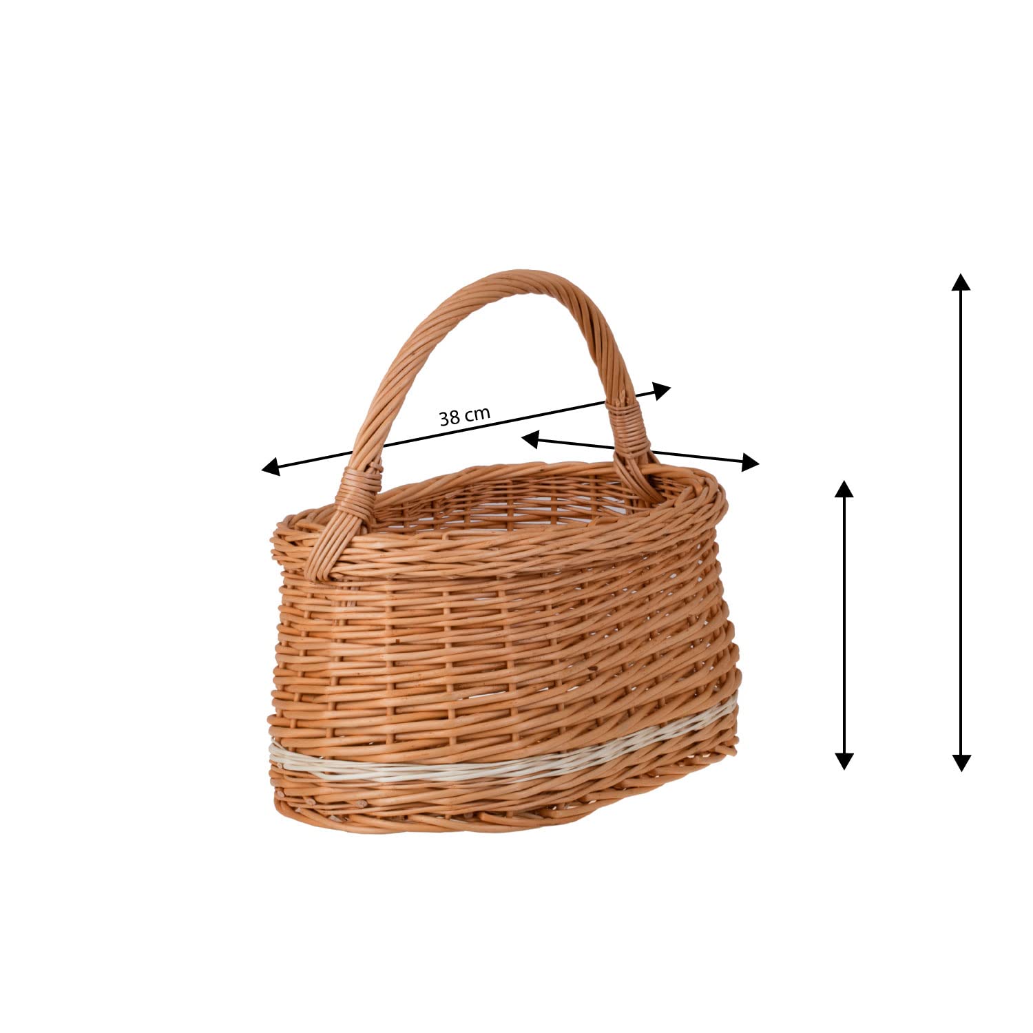 e-wicker24 Kosz na zakupy z wikliny, koszyk w naturalnym kolorze, kosz prezentowy