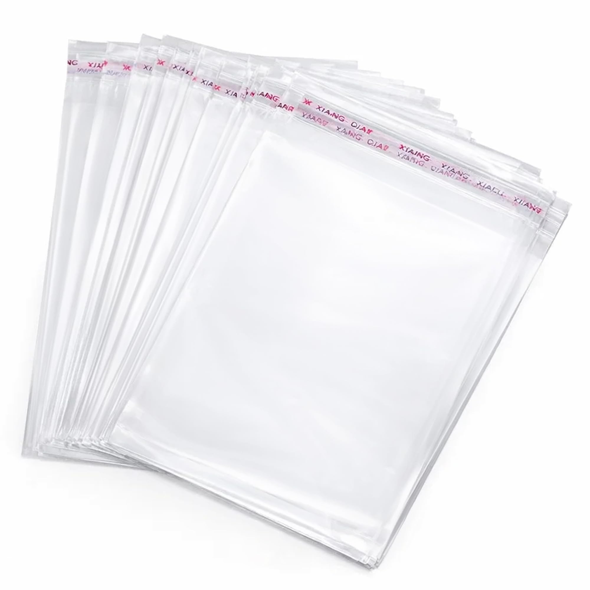 GLUN® Plastic Transparent BOPP Poly Bags 16x20 Inch 50 Piece for Saree & Clothes Packing, Self-Adhesive Sealable Packaging Bags, Ideal for Saree, Shirt & Garment Packing