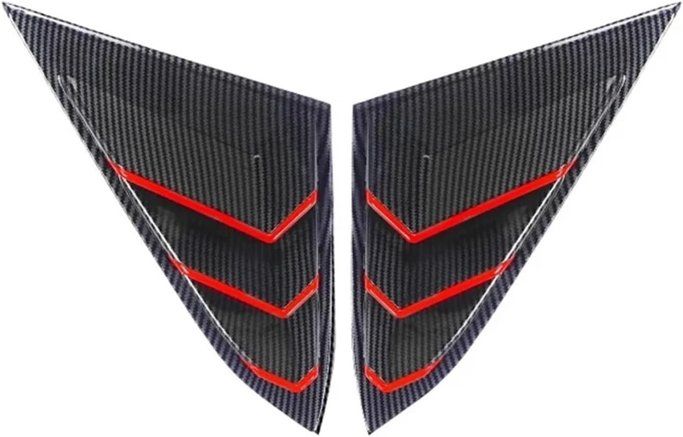for Honda Civic 10th Gen 2016-2020 ABS Plastic Rear Window Quarter Louver Scoop Cover Side Vent Trim Car Adhesive Accessorie | Carbon Red