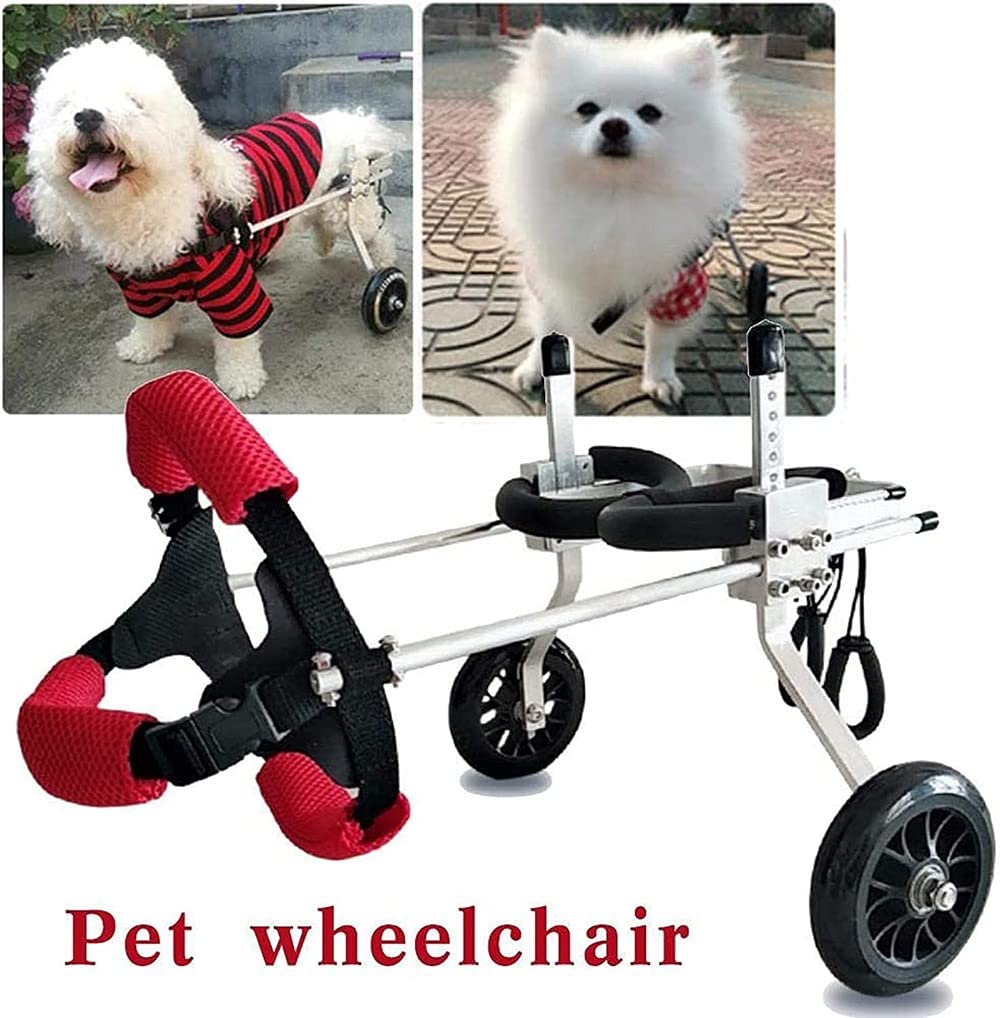 REMEK Sedia A Rotelle per Cani Regolabile, Carrozzina per Disabili Piccoli, Medi E Grandi Zampe Posteriori Animali Domestici Gatti Cani Zampe Posteriori Deambulatore