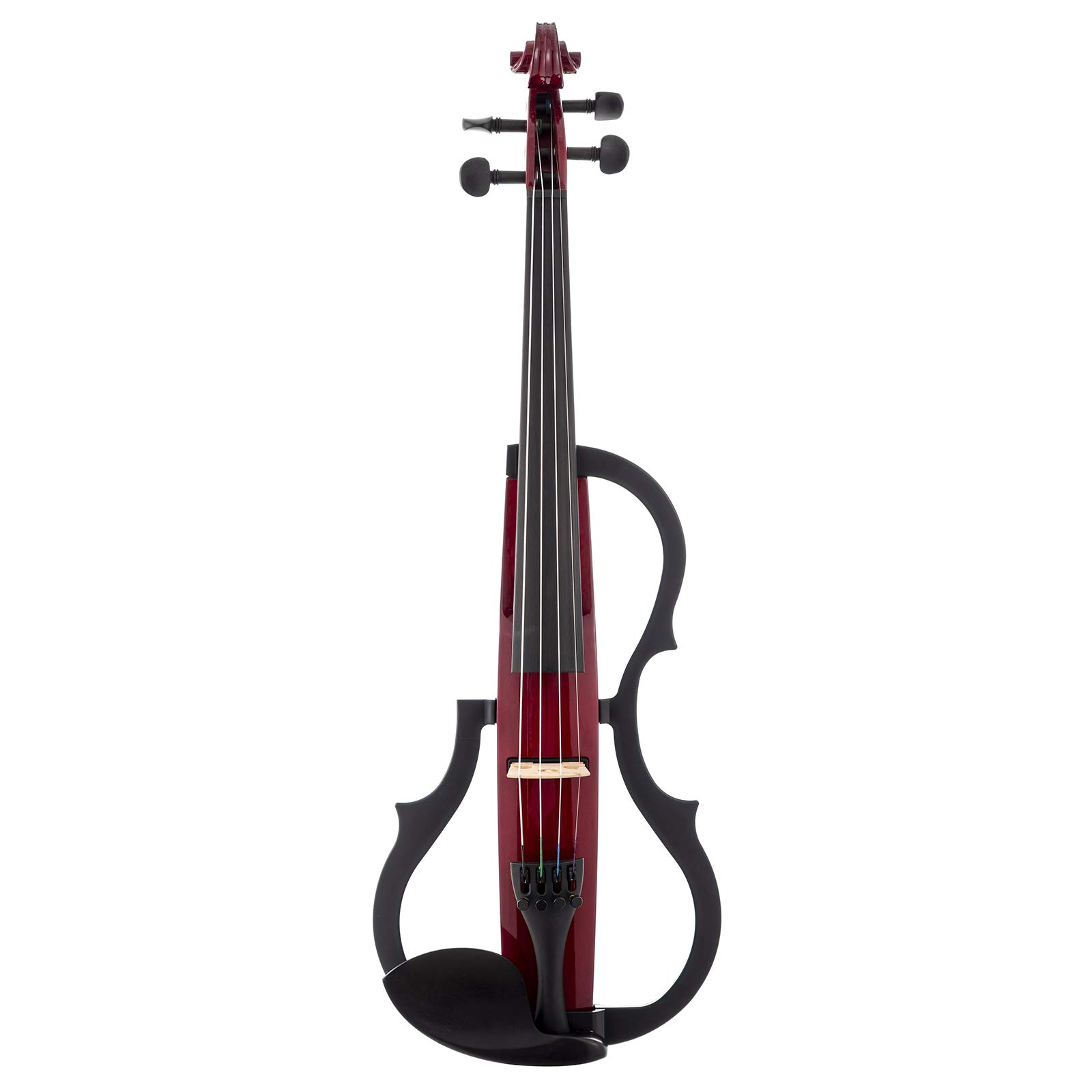 Kinglos 4/4 Red Solid Wood Advanced 3-Band-EQ Electric/Silent Violin Kit with Ebony Fittings Full Size (SDDD1803)