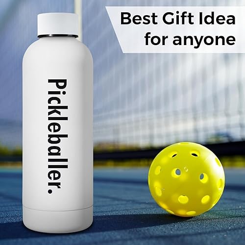 Miniatura 4 de Generic Botella de agua de pickleball  16 onzas, blanco, plástico, deportes, pickleball, actividades al aire libre, libre de BPA, reutilizable,