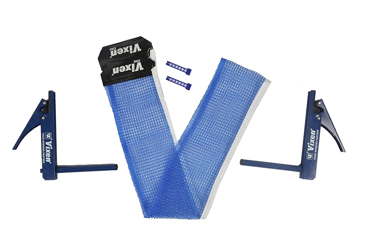 RECCON Star Portable Innovative Retractable Table-Tennis Net with Adjustable Length and Push Clamps (Blue) 2