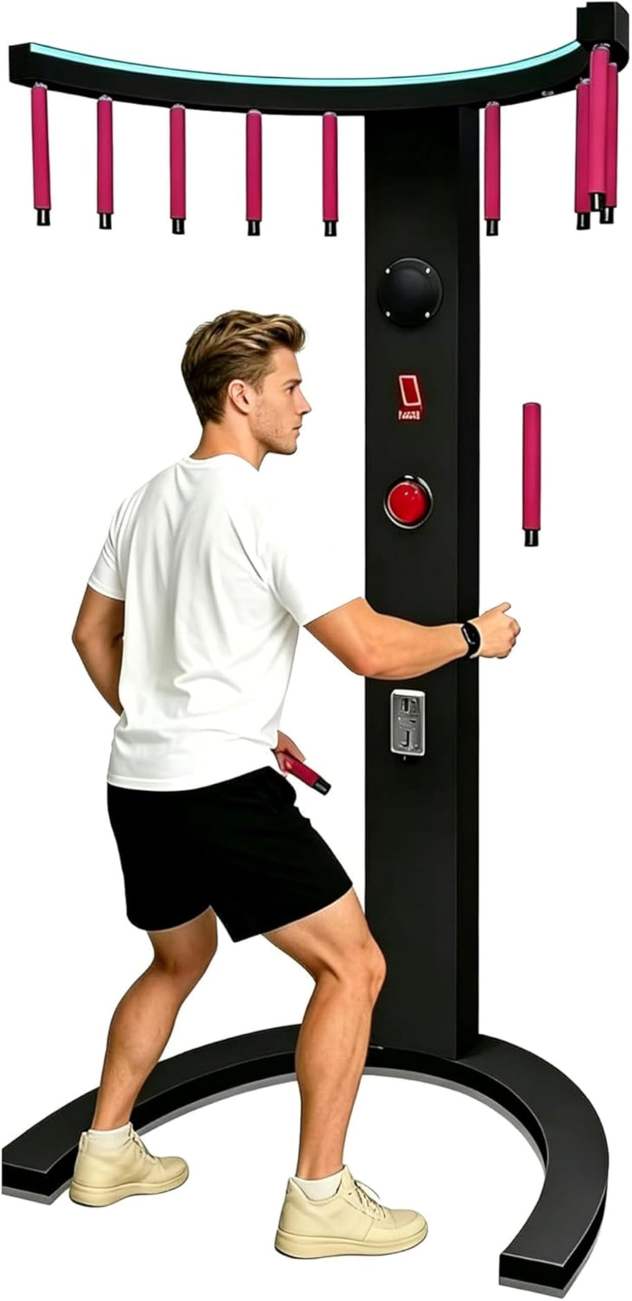 JozyJul Catching Sticks Game Arcade Hand-Eye Coordination Training Machine for Events and Family Nights, LED Light & Music Reaction, 10 Dropping Speeds