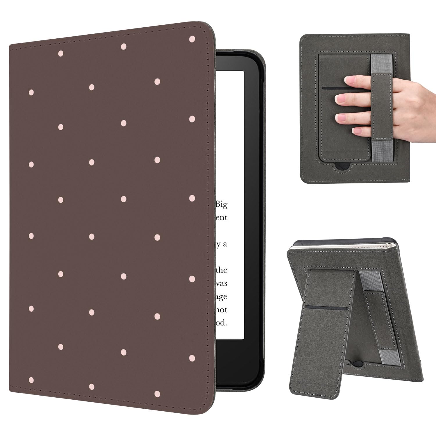 Schutzhülle für Kindle Paperwhite 11. Generation, 17,3 cm (6,8 Zoll), 2021 Release, niedliches Punktemuster, klassisches Vintage-Design, weiches PU-Leder, mit automatischer Schlaf