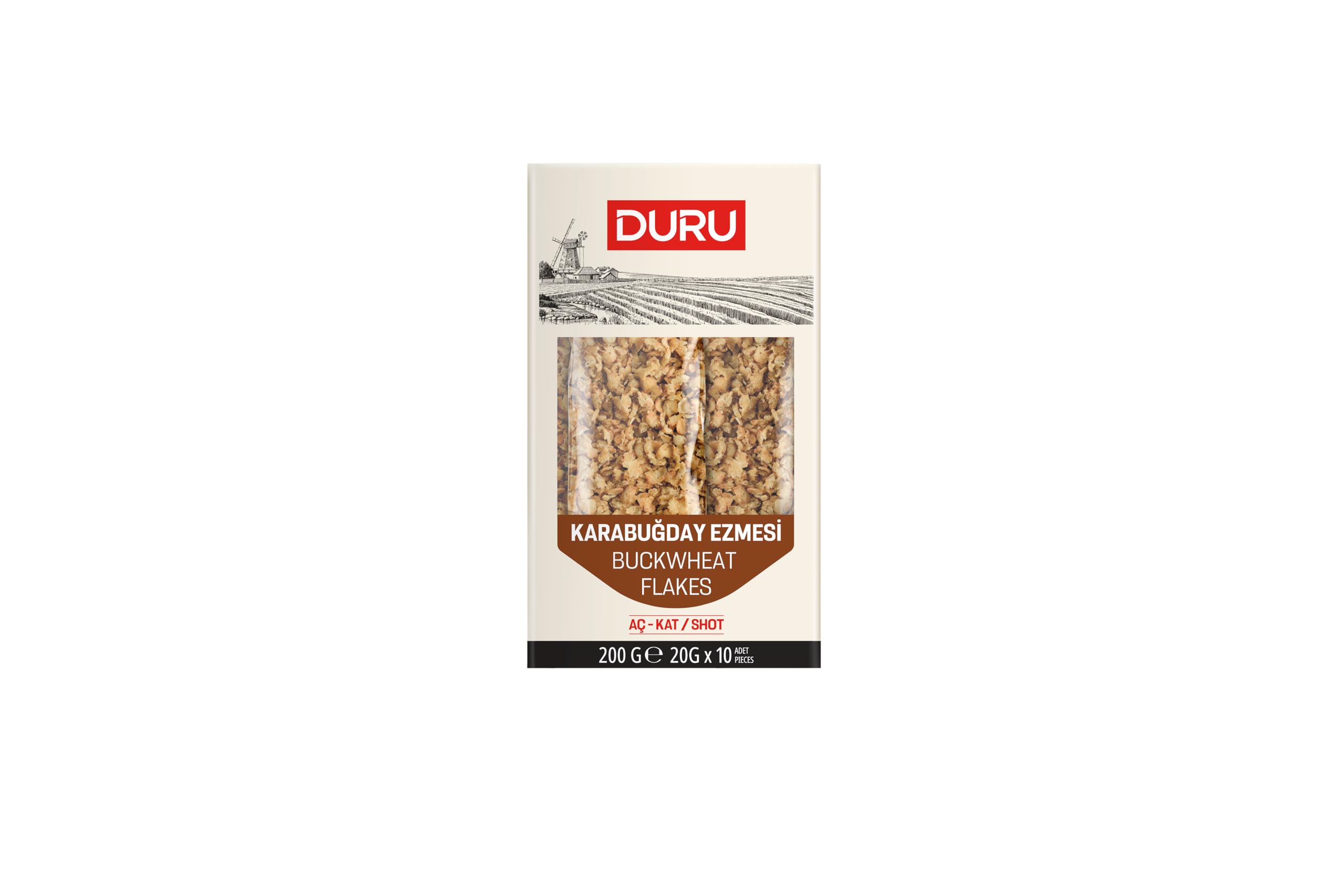 Duru Karabuğday Ezmesi Aç-Kat 200 g (10 Adet x 20 Gram) - Yüksek Lifli, Şeker İlavesiz ve Glutensiz Beslenmeye Uygun Pratik Kahvaltı