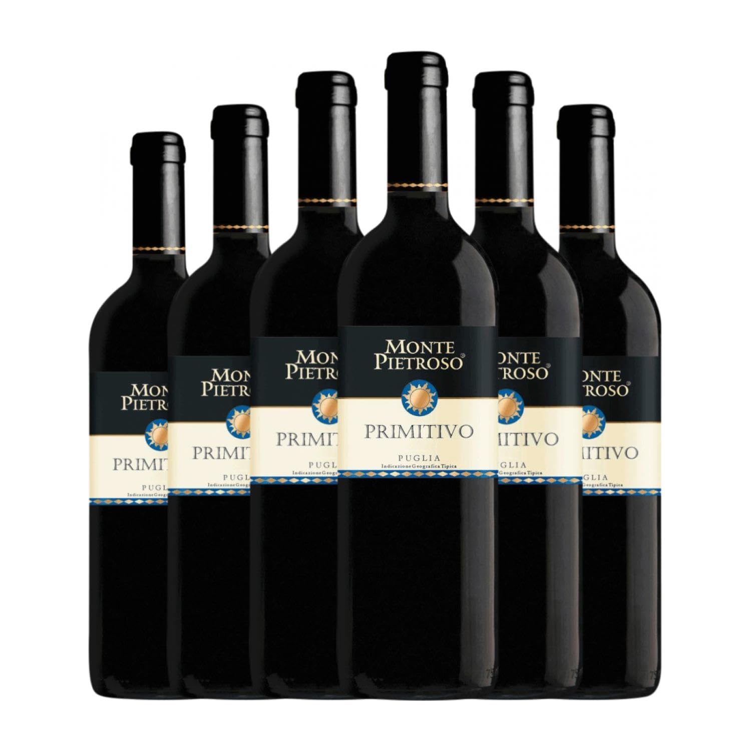 Monte Pietroso Primitivo Puglia 75 cl Vino tinto (Caja de 6 Botellas de 75 cl)