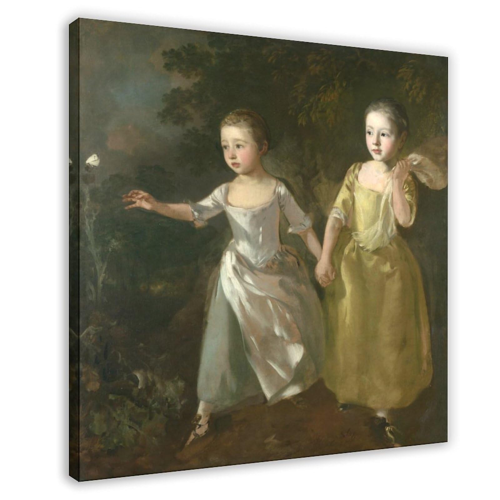 WCYB The Painter's Daughters Chasing A Butterfly Posters Prints Canvas Deco Paintings Wall Art Frame 28" L X 28" W