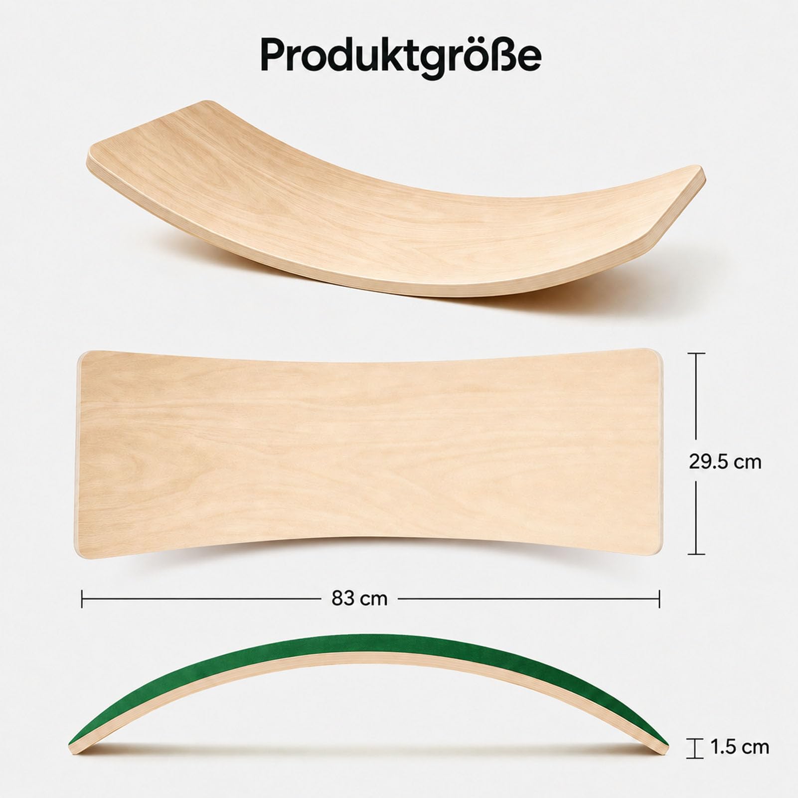 Balance Board Kinder aus Holz in Naturfarbe, Wackelbrett und Schaukelbrett, Balancebrett als Wippe für Kinder und Erwachsene bis 200 kg, für Motorik, Gleichgewicht, Balancierbrett