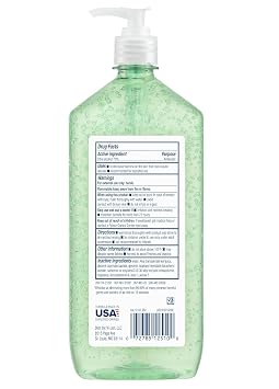 Germ-X Advanced Hand Sanitizer with Aloe and Vitamin E, 1 Liter (Pack of 4), Less Drying Moisturizing Gel, No Rinse Formula, Pump Bottle