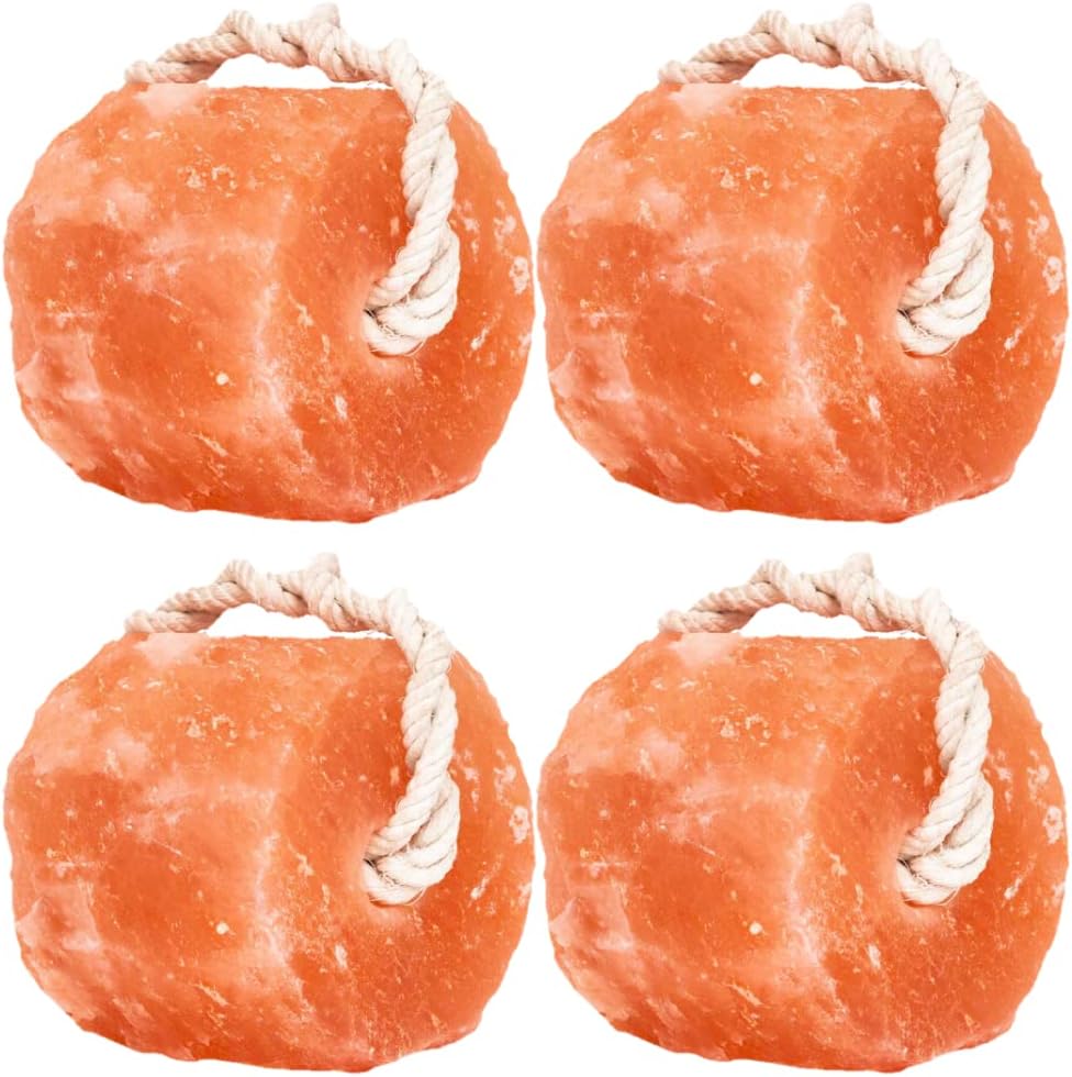 Himalayan Salt Lick-Natural Minerals Block on Rope for Horses, Horses, Cattle, and Live Stock– Long Lasting – Salt Lick 2.2 to 3.3 lbs (4 Packs)
