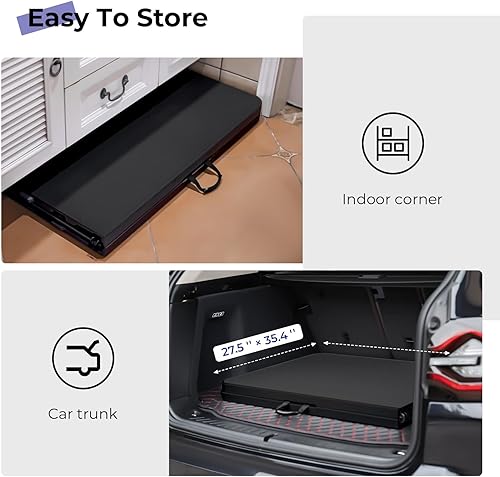 Miniatura 6 de Mesa plegable portátil de plástico resistente de 6 pies, plegable por la mitad, mesa plegable de 6 pies, para comedor, interior y exterior, con asa