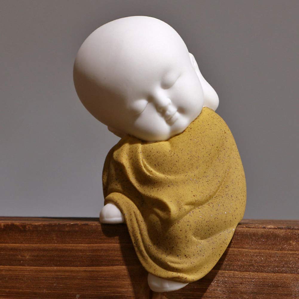Posągi Buddy do dekoracji wnętrz, rzeźba Buddy dekoracje do salonu, figurki zen ozdoby na biurko, ceramika, C