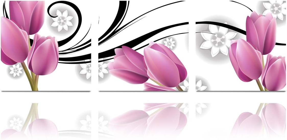 IN SUNSHINE ASIA MODERN ABSTRACT WALL ART PAINTING ON CANVAS NEW Style ! with The purple tulip growth
