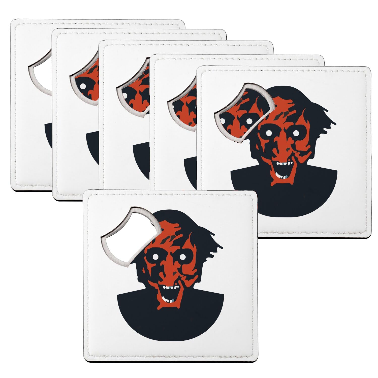 Sous verre décapsuleur 92 mm Halloween lot de 6 dessous de verre film horreur