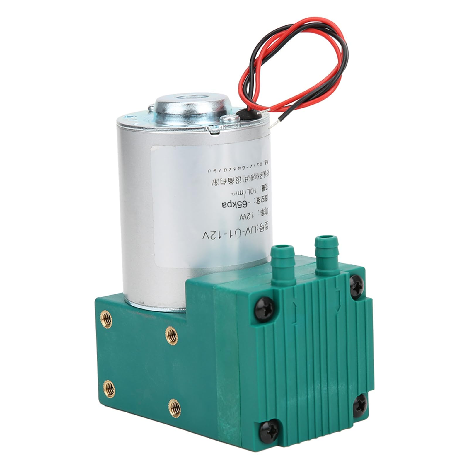 Minibomba de vacío, bomba de vacío de diafragma con rango de presión de -65 a 150 kPa, flujo elevado de 10 l/min, diseño de bajo ruido, 12 W, DC 12 V/DC 24 V/AC 220 V, para uso en (12 V CC.)