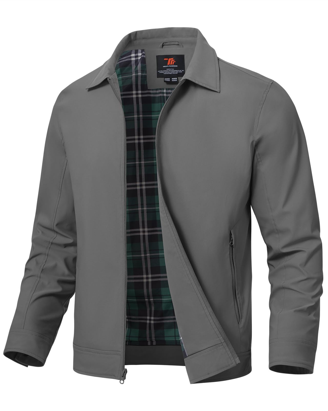 donhobo Übergangsjacke Herren Bomber Jacke Leicht Sommer Jacke Cargo Arbeitsjacke Outdoor Sport Freizeitjacke mit Innentasche, Dunkelgrau, XXL