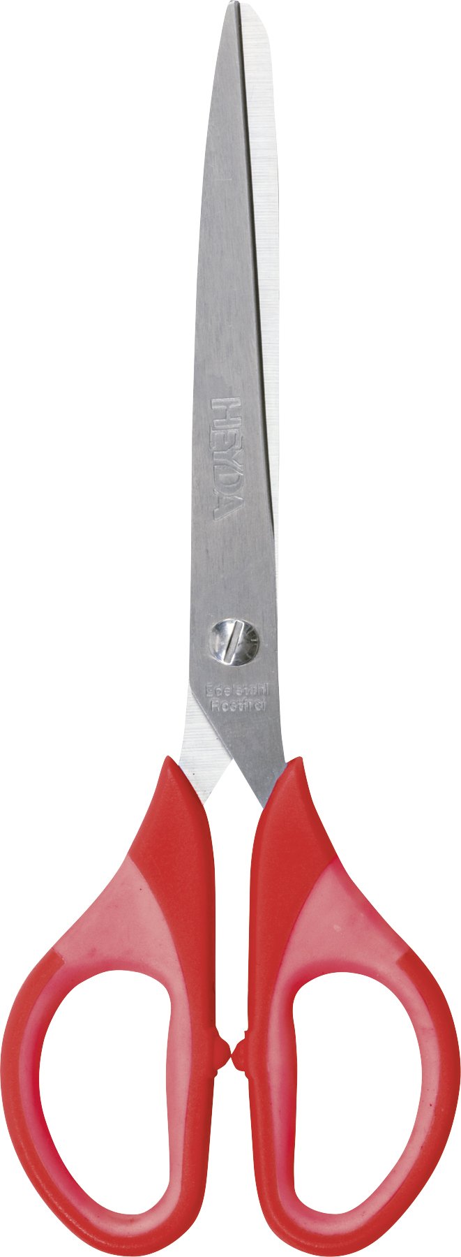 Heyda 204809423 Universal Scissors/Colour Code Office Scissors 18 cm with Soft Touch Inlay – Red/Red