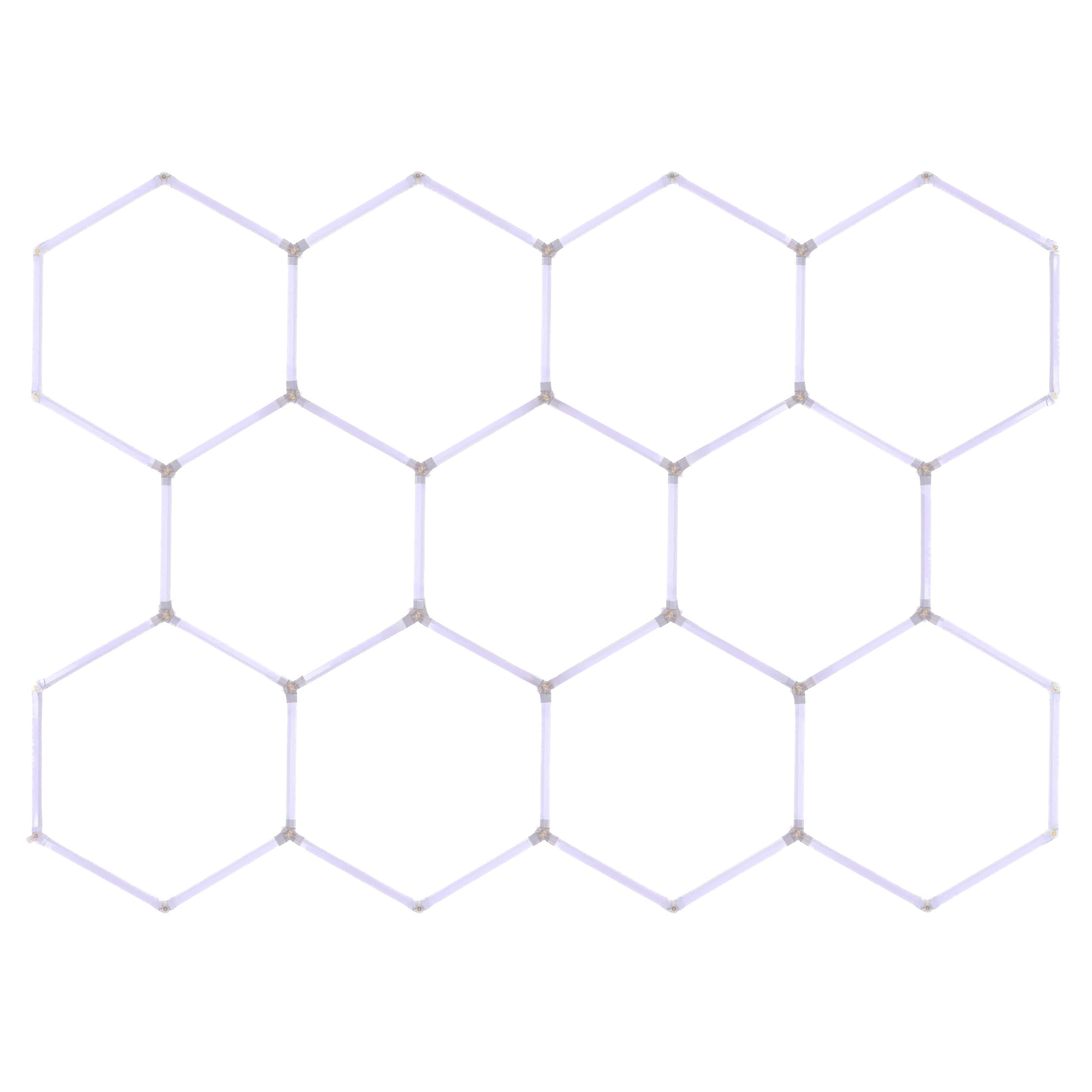 EinParts EPHCL12 lampa LED Hexagon 324x239 cm 11 modułów 40480 lm 6500K zimna biel do garażu warsztatu detailingu