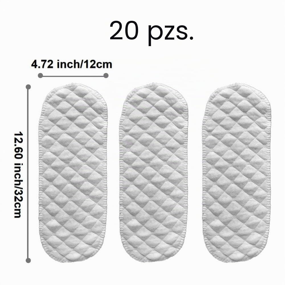 20pcs/Set Pañales para Bebés Reutilizables Bragas De Pañales De Tela 3 Capas Inserto 100% Algodón Lavable para Bebés Pañales Ecológicos Reutilizables