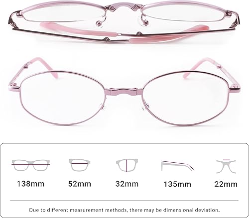 Miniatura 3 de EFE 2 pares de lectores plegables para lentes de lectura para mujeres y hombres, estuche portátil de metal para lentes incluido