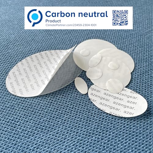 aZengear Repair Patches for Jackets, Tent, Shoe Toe, Air Mattress, Inflatables, PVC Gear - Waterproof, Self-Adhesive, Tear-Cold-Heat-Resistant, Down Puffer Coat (11 Pcs, Clear)