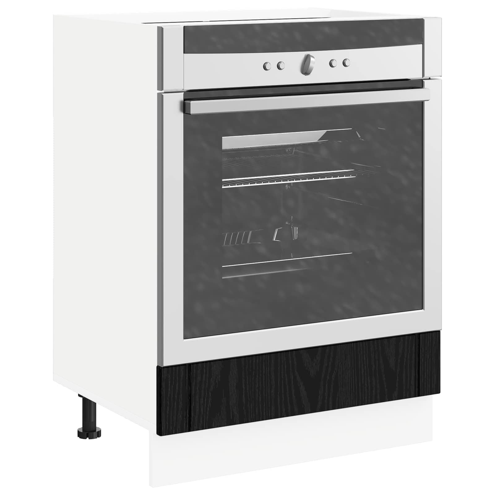 vidaXL Oven Cabinet LUCCA Black Oak 60 x 46 x 81.5 cm Engineered Wood