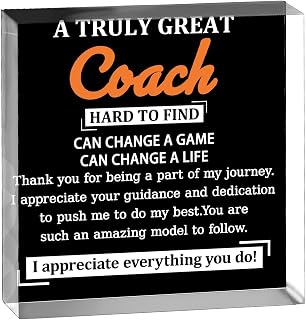 Coach Appreciation Gifts Thank You Gift For Basketball Volleyball Hockey Gifts For Men Acrylic Signs Cheer Coach Gift Birthday Christmas Retirement present Funny Office Signs
