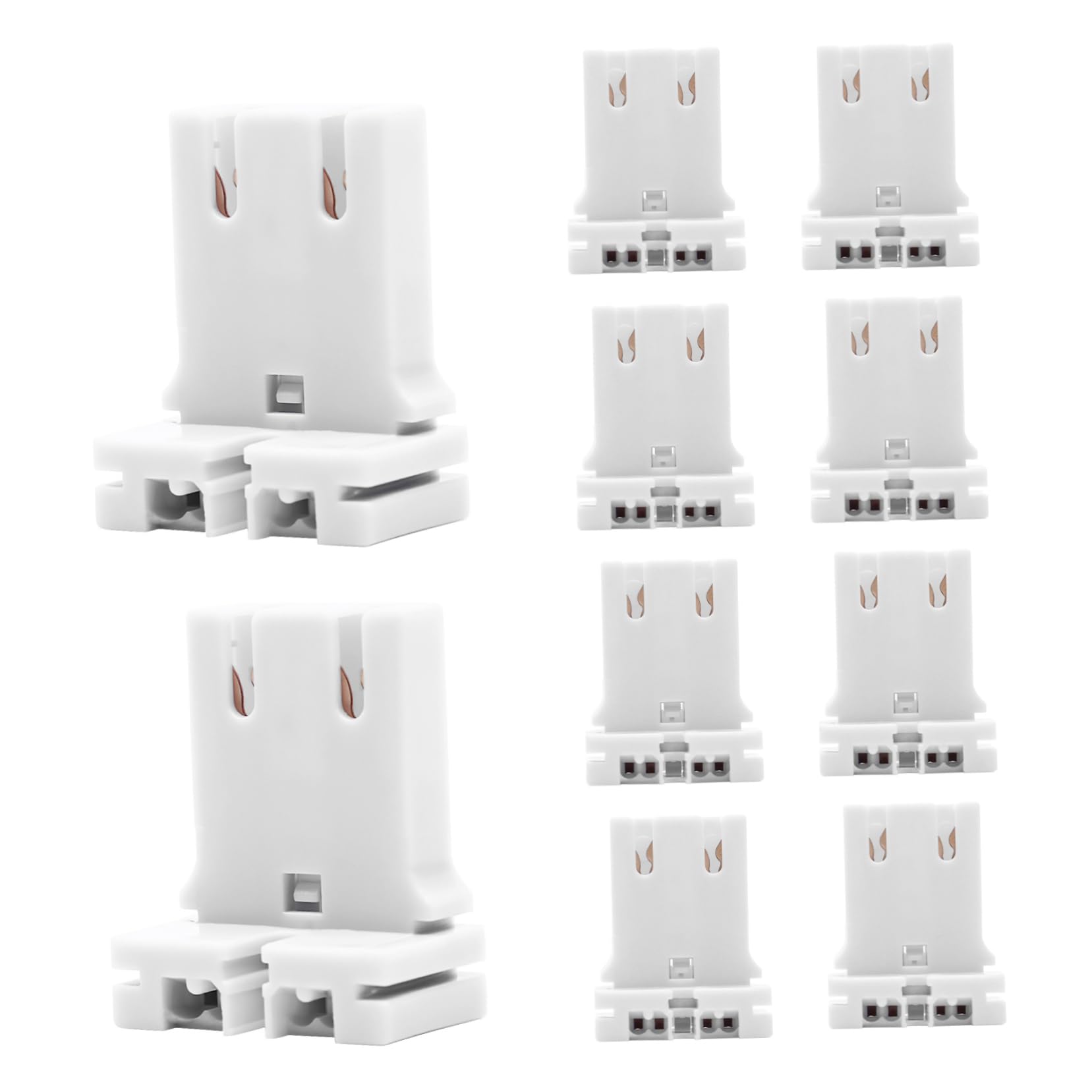 KALLORY 10pcs Fluorescent Lampholder Socket T8 Fluorescent Light Holder for Led Tube Lights