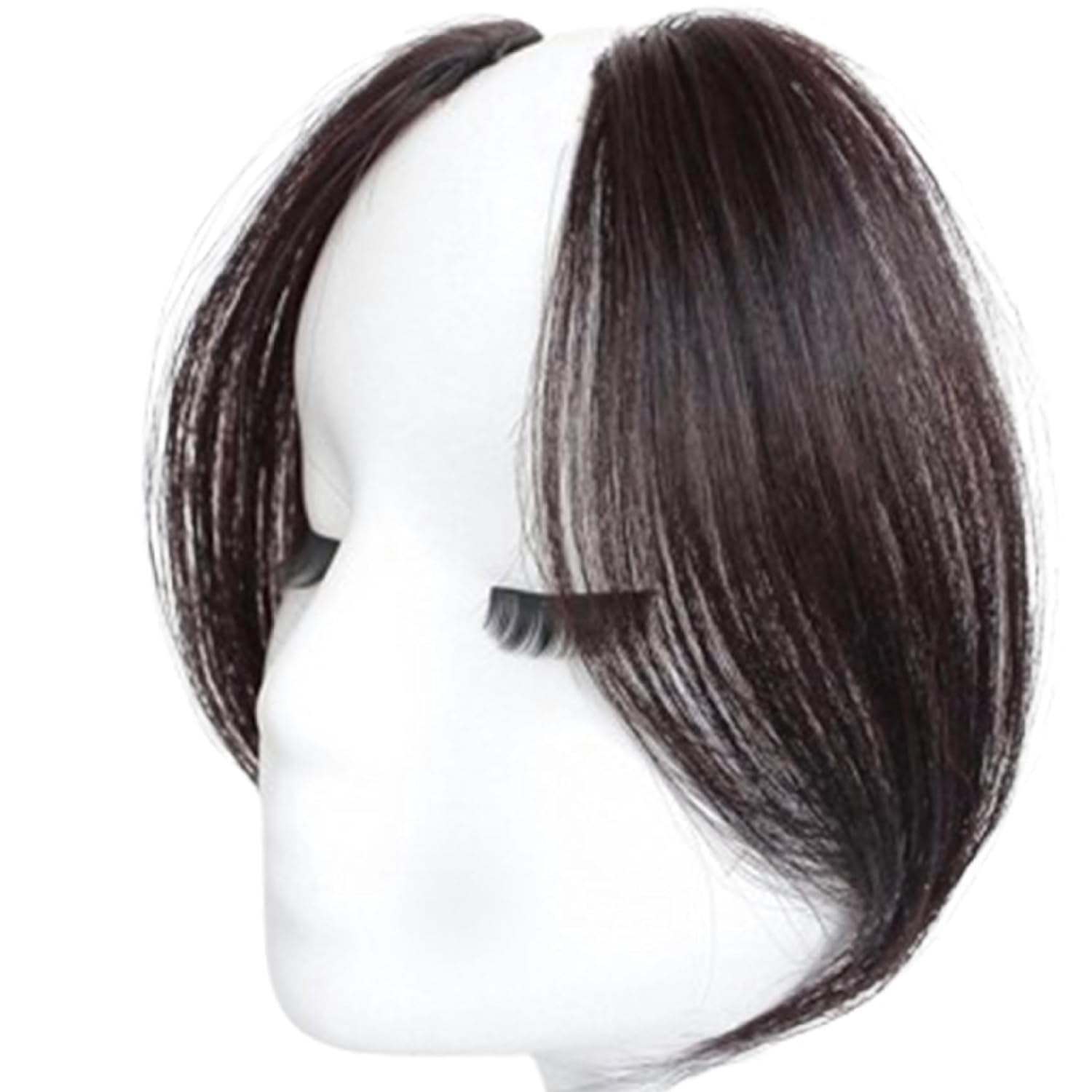 Hot Hairs Side Bangs Dark Brown Hair Extensions Clip In Hair for Women Natural Looking Fake Bangs Fringe Hair Extensions, 9.8 Inch, Dark Brown, Pack of 1-image-35
