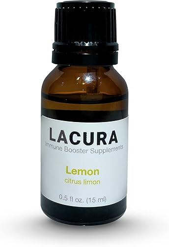 LaCura Aceite esencial de limón, aceites esenciales puros y potentes para la salud intestinal, impulso del estado de ánimo y bienestar general,