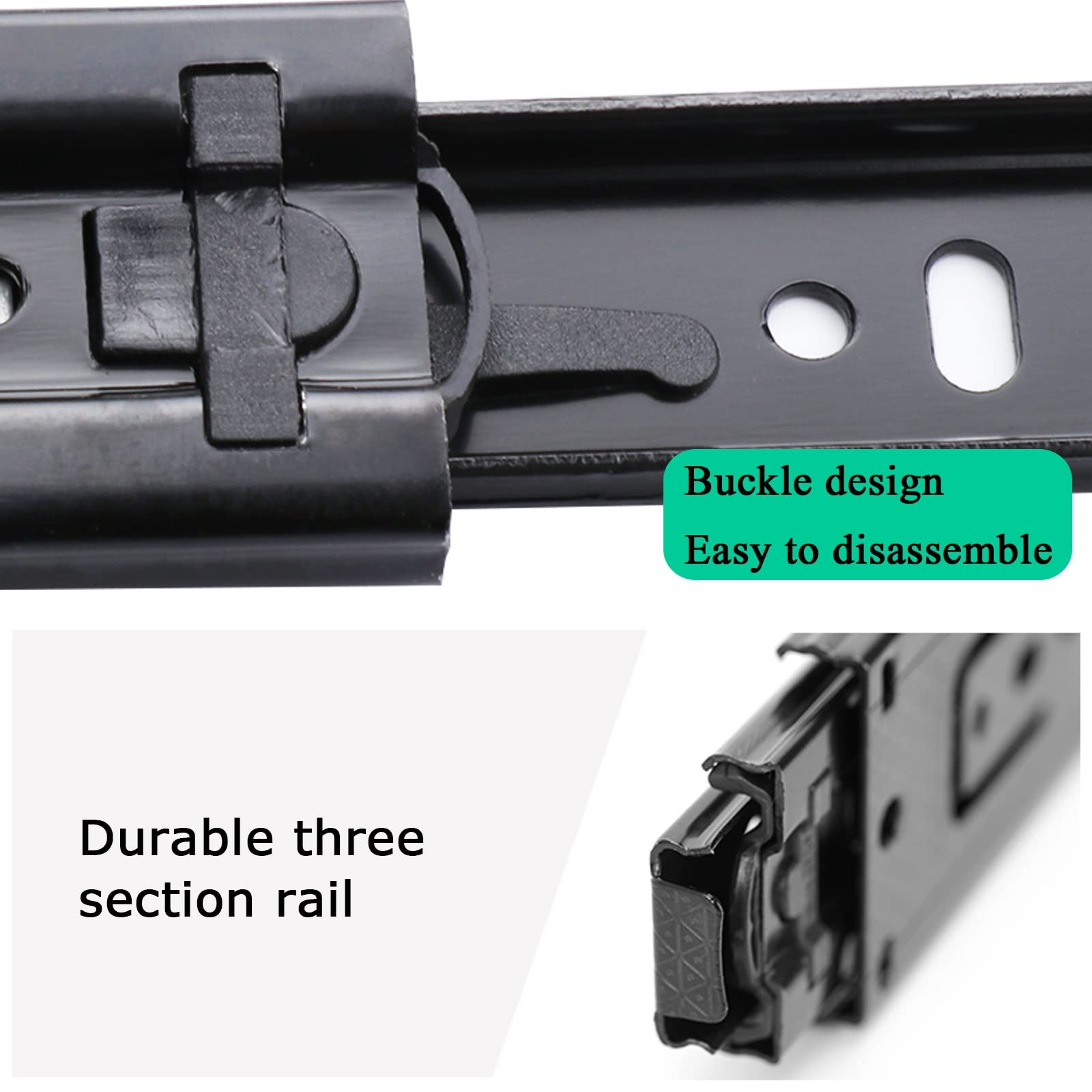 Guías for cajones, guías telescópicas con rodamiento de bolas, resistentes, versátiles, for cajones industriales, máquinas expendedoras, rieles de herrajes for muebles de gabinete, ancho 45 mm, guías
