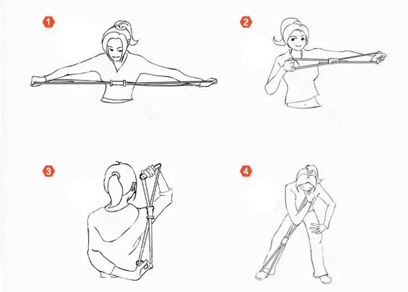 TOMOO Bandas de resistencia de yoga Fitness Figure-of-Oight Expansor de pecho elástico entrenamiento muscular, equipo de gimnasio Fitness bandas de goma deportivas entrenamiento de culturismo elástico