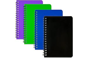 Bloc de notas en espiral Paquete de 4 cuadernos de bolsillo 4.2"x...
