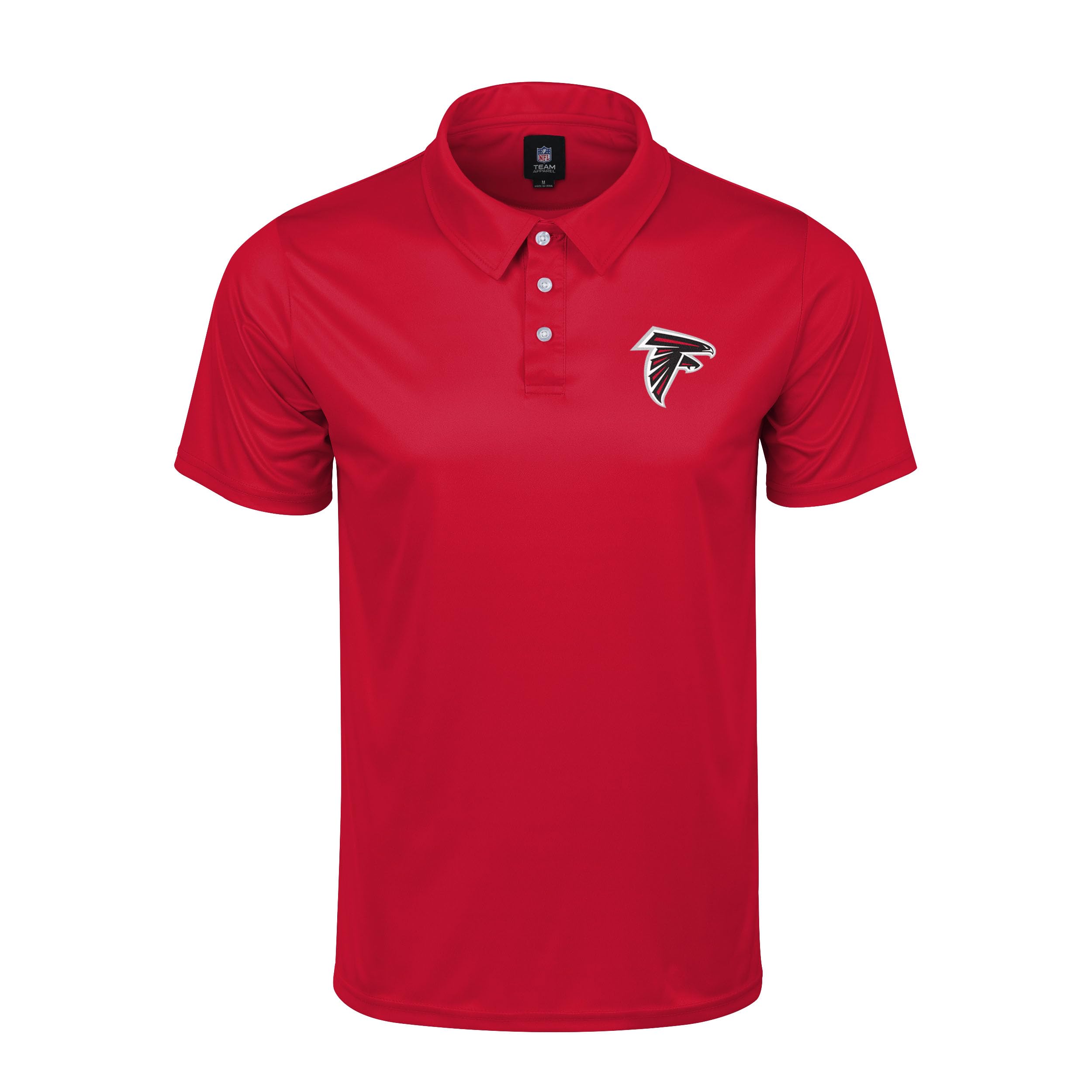 FOCO NFL Men's Officially Licensed Football Team Color Primary Logo Performance Short Sleeve Polyester Polo Shirt, Atlanta Falcons, S — image 1